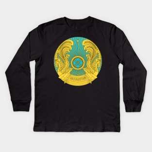 Emblem of Kazakhstan Kids Long Sleeve T-Shirt